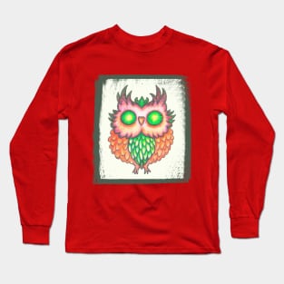 Trippin' owl, owl drawing Long Sleeve T-Shirt